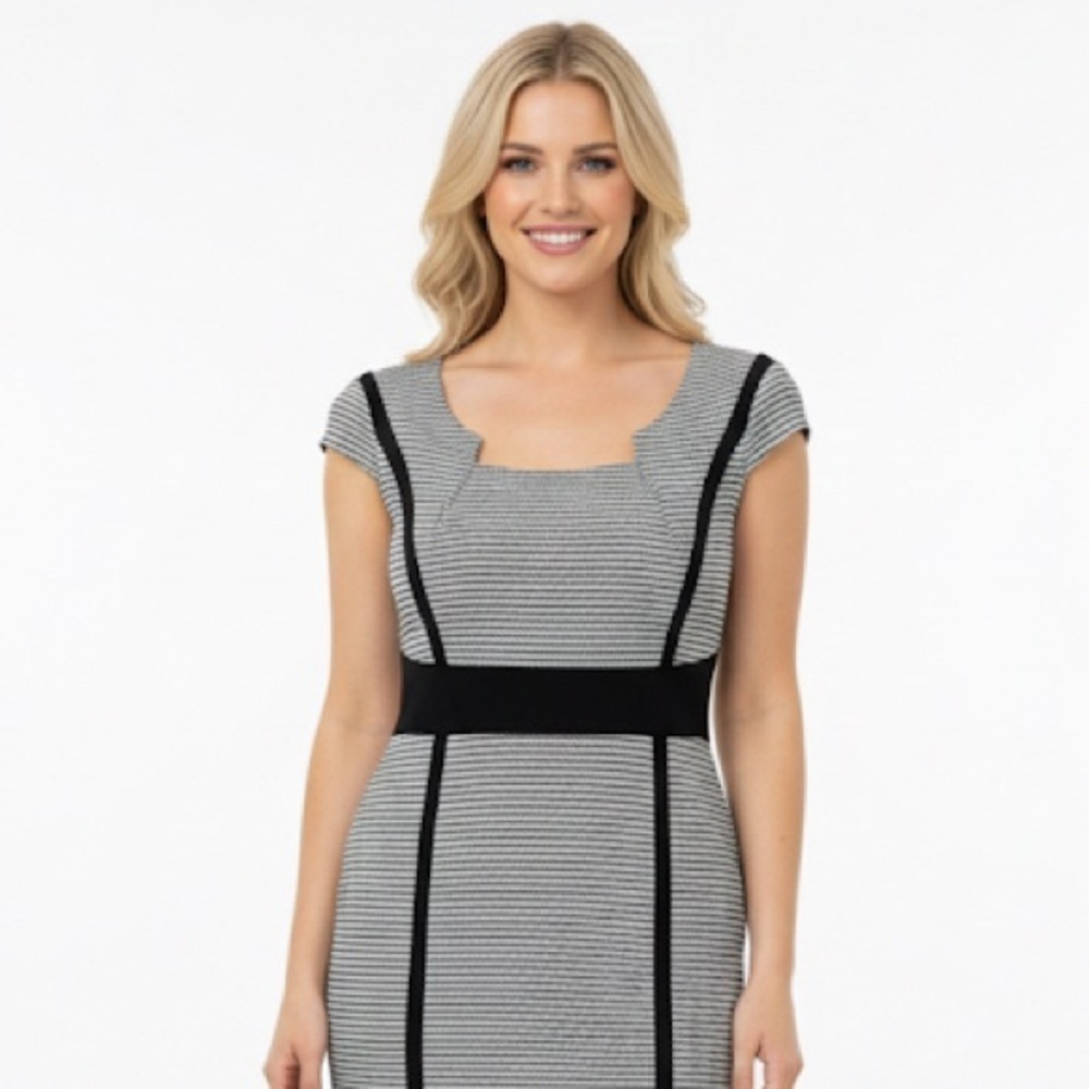 Tahari black & white checkered dress size 10